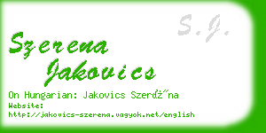 szerena jakovics business card